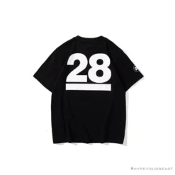 Hypeyourbeast BAPE Ape Man Head 28th Anniversary Camouflage Color Block Tee Shirt 'BLACK' Clothes