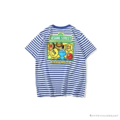 Hypeyourbeast Clothes BAPE Baby Milo Sesame Street Striped Tee Shirt 'BLUE'
