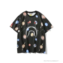 Hypeyourbeast BAPE Shark Head Planet Tee Shirt Clothes