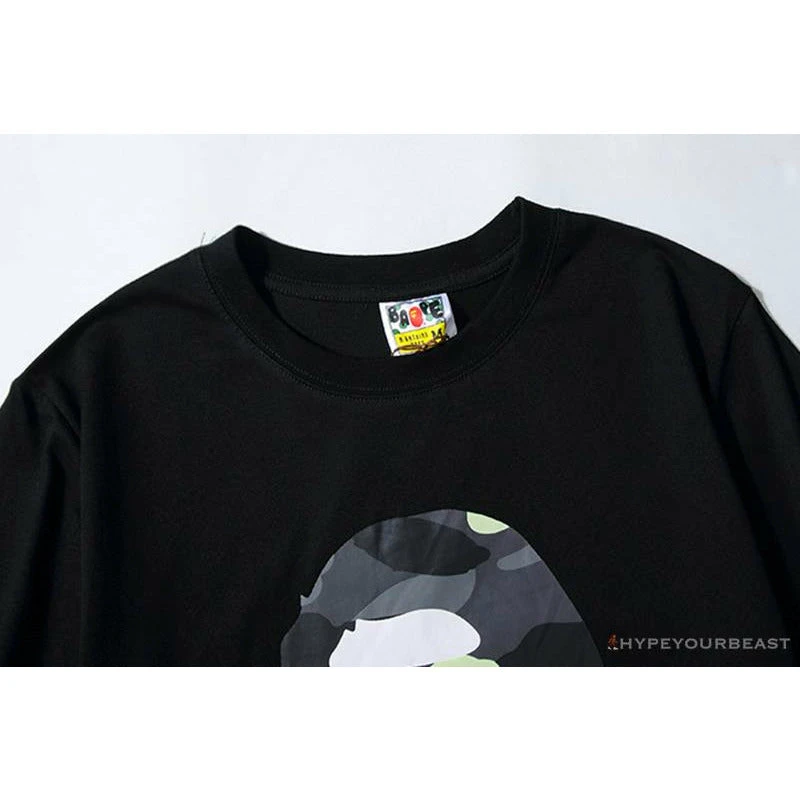 Hypeyourbeast Clothes BAPE Luminous Spots Camouflage Great Ape Man Black Head Cotton Short Sleeve Tee Shirt 'BLACK' 5 Hypeyourbeast Clothes BAPE Luminous Spots Camouflage Great Ape Man Black Head Cotton Short Sleeve Tee Shirt 'BLACK'