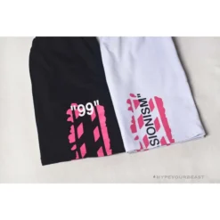 Hypeyourbeast OFF-WHITE 99 X Pink Arrow Shorts 'WHITE' Pants