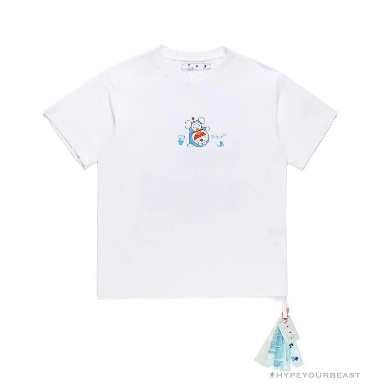Hypeyourbeast OFF-WHITE Spoof Doraemon Arrow Tee Shirt White T-Shirts 1 Hypeyourbeast OFF-WHITE Spoof Doraemon Arrow Tee Shirt White T-Shirts
