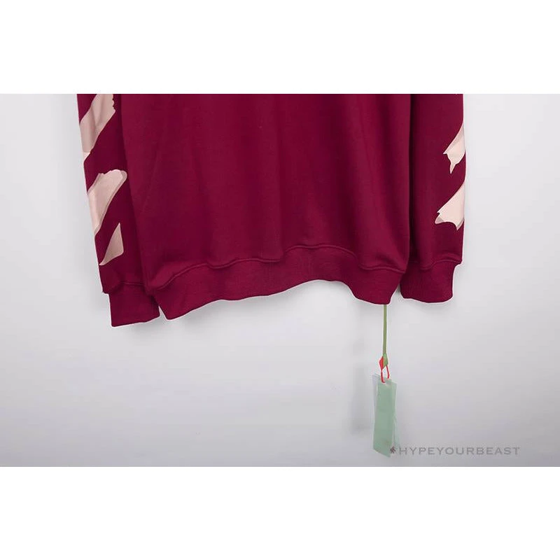 Hypeyourbeast OFF-WHITE Rubber Strip Arrow Long Sleeve Shirt 'WINE RED' Shirts 9 Hypeyourbeast OFF-WHITE Rubber Strip Arrow Long Sleeve Shirt 'WINE RED' Shirts