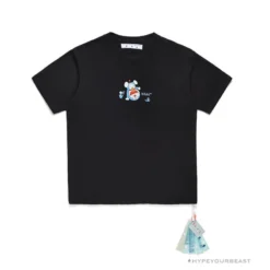 Hypeyourbeast OFF-WHITE Spoof Doraemon Arrow Tee Shirt 'BLACK' T-Shirts