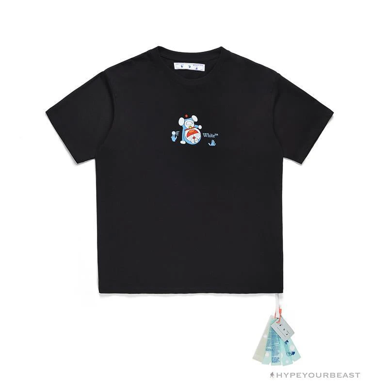 Hypeyourbeast OFF-WHITE Spoof Doraemon Arrow Tee Shirt 'BLACK' T-Shirts 1 Hypeyourbeast OFF-WHITE Spoof Doraemon Arrow Tee Shirt 'BLACK' T-Shirts