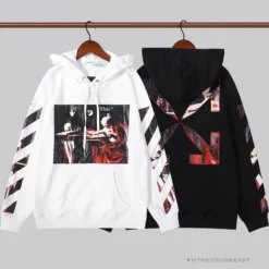 Hypeyourbeast OFF-WHITE Skull And Writing Hoodie 'BLACK' Hoodies & Jackets