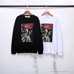 Hypeyourbeast OFF-WHITE New Madonna Painting Cotton Terry Long Sleeve Shirt 'WHITE' Shirts 11 Hypeyourbeast OFF-WHITE New Madonna Painting Cotton Terry Long Sleeve Shirt 'WHITE' Shirts