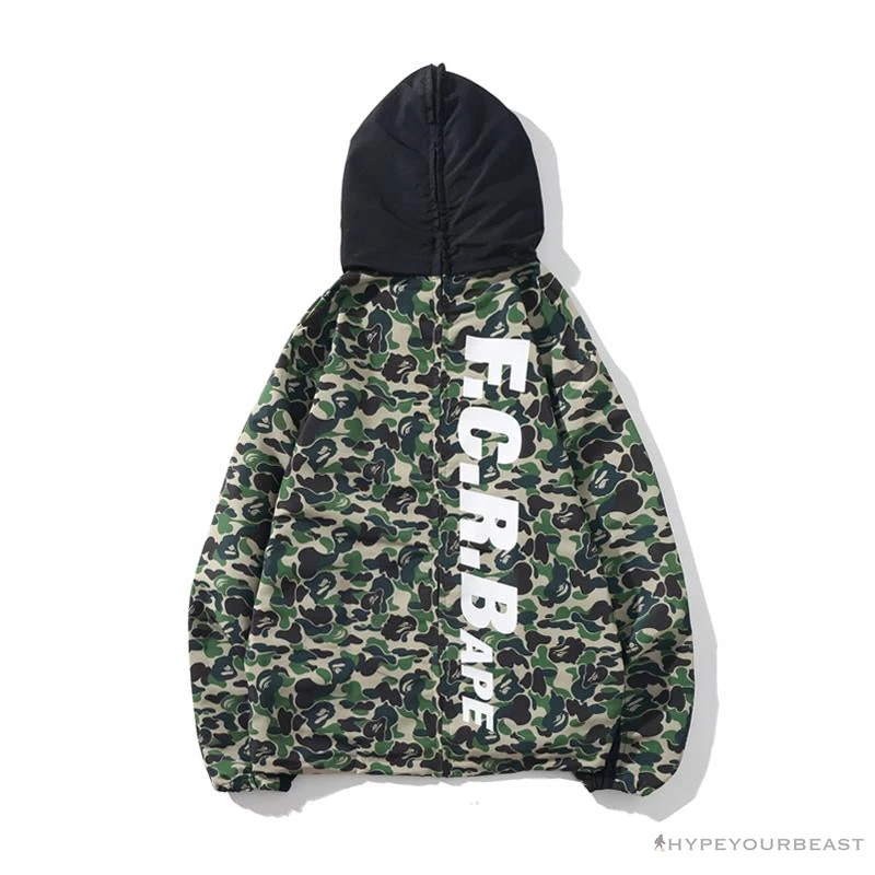 Hypeyourbeast BAPE X FCRB Joint Double Zip Camouflage Hoodie 'GREEN' 2 Hypeyourbeast BAPE X FCRB Joint Double Zip Camouflage Hoodie 'GREEN'