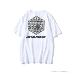 Hypeyourbeast BAPE X Star Wars Collaboration Black Warrior Tee Shirt 'WHITE' Clothes