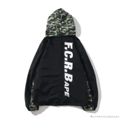 Hypeyourbeast BAPE X FCRB Joint Double Zip Camouflage Hoodie 'BLACK' Clothes