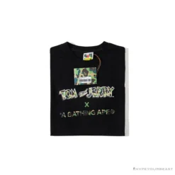 Hypeyourbeast Clothes BAPE Little Ape Head Tom And Jerry Chase Tee Shirt 'BLACK'