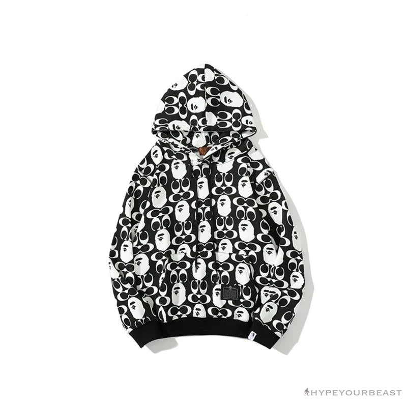 Hypeyourbeast Clothes BAPE X COACH Co-Branded Black-White Hoodie 1 Hypeyourbeast Clothes BAPE X COACH Co-Branded Black-White Hoodie
