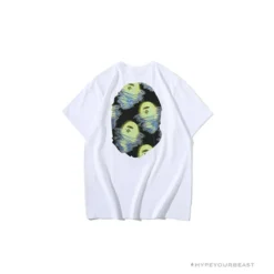 Hypeyourbeast BAPE Green Ape Head Blue Storm Tee Shirt 'WHITE' Clothes