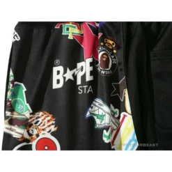 Hypeyourbeast BAPE Badge LOGO Sticker Style Stitching Pants