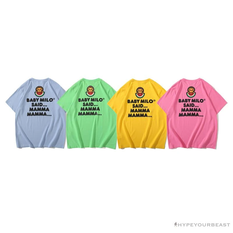 Hypeyourbeast Clothes BAPE Baby Milo Watermelon Little Monkey Tee Shirt 'GREEN' 18 Hypeyourbeast Clothes BAPE Baby Milo Watermelon Little Monkey Tee Shirt 'GREEN'