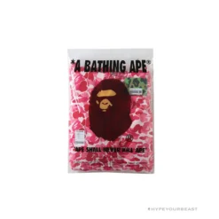 HypeYourBeast Clothes BAPE Camo Hoodie Shark Head PINK