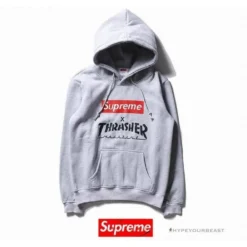 Hypeyourbeast Hoodies & Jackets Supreme X Thrasher Hoodie Grey