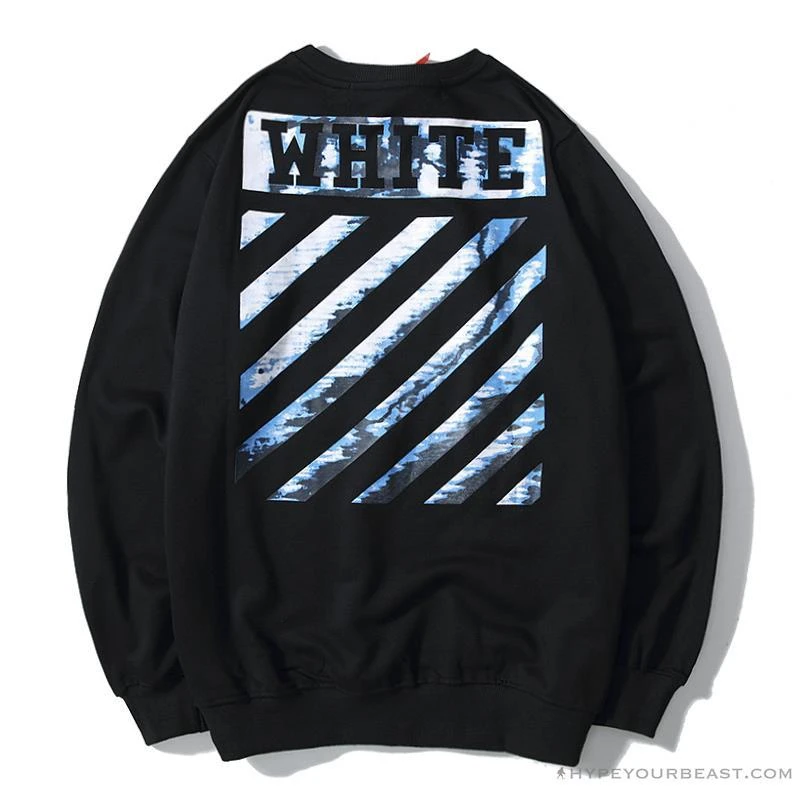 Hypeyourbeast OFF-WHITE Classic Wave Oil Painting Cotton Terry Long Sleeve Shirt 'BLACK' Shirts 8 Hypeyourbeast OFF-WHITE Classic Wave Oil Painting Cotton Terry Long Sleeve Shirt 'BLACK' Shirts
