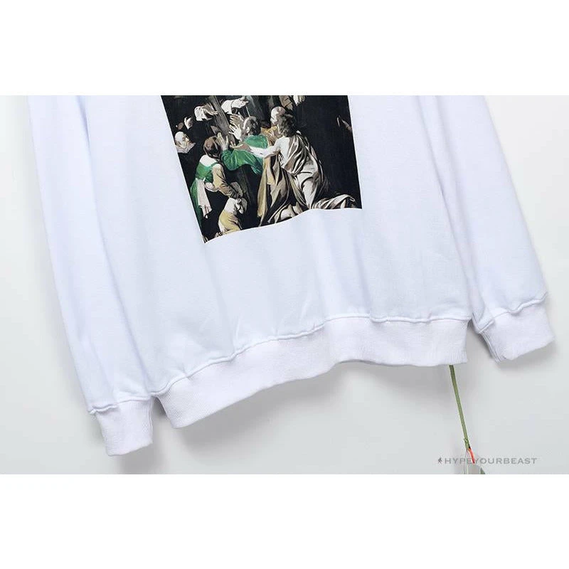 Hypeyourbeast OFF-WHITE New Madonna Painting Cotton Terry Long Sleeve Shirt 'WHITE' Shirts 8 Hypeyourbeast OFF-WHITE New Madonna Painting Cotton Terry Long Sleeve Shirt 'WHITE' Shirts