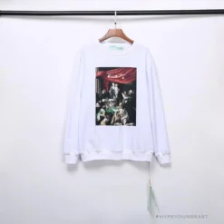 Hypeyourbeast OFF-WHITE New Madonna Painting Cotton Terry Long Sleeve Shirt'WHITE' Shirts