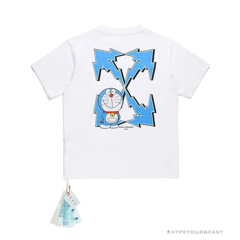 Hypeyourbeast OFF-WHITE Spoof Doraemon Arrow Tee Shirt White T-Shirts 2 Hypeyourbeast OFF-WHITE Spoof Doraemon Arrow Tee Shirt White T-Shirts