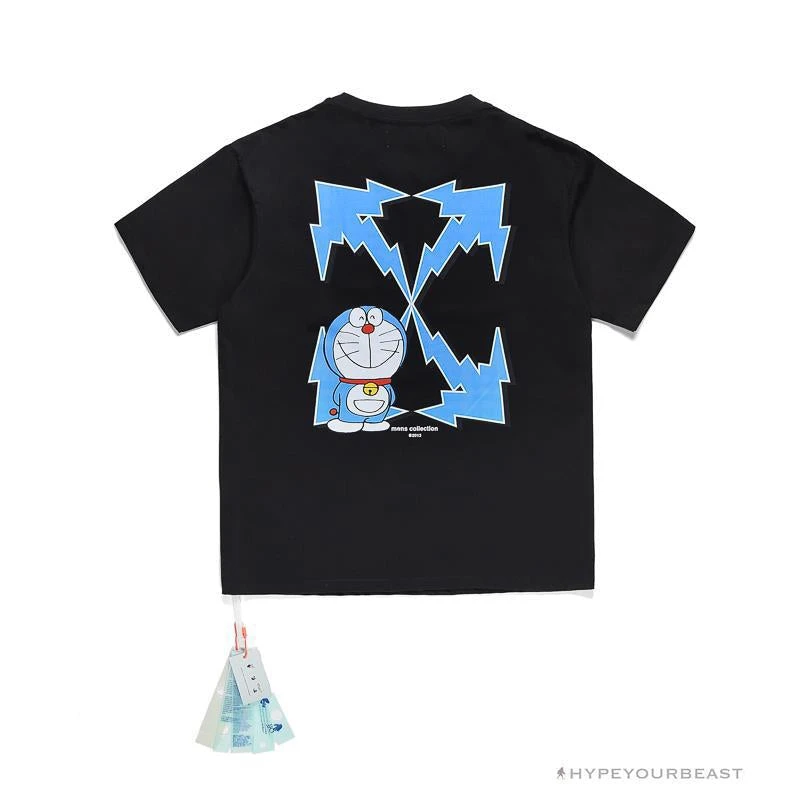Hypeyourbeast OFF-WHITE Spoof Doraemon Arrow Tee Shirt 'BLACK' T-Shirts 2 Hypeyourbeast OFF-WHITE Spoof Doraemon Arrow Tee Shirt 'BLACK' T-Shirts