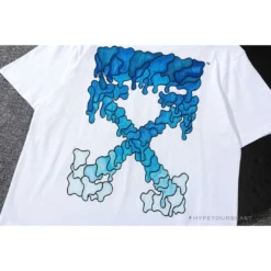 Hypeyourbeast T-Shirts OFF-WHITE Sea Blue Cross Arrow Tee Shirt 'WHITE'