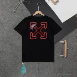 Hypeyourbeast T-Shirts OFF-WHITE Red Flash Cross Arrow Tee Shirt 'BLACK'