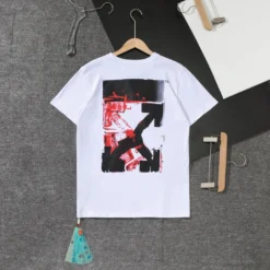 Hypeyourbeast OFF-WHITE Acrylic Hand-Painted Graffiti Pattern Tee Shirt 'WHITE'