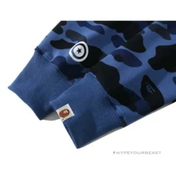 Hypeyourbeast Clothes BAPE Camo Hoodie Shark Head 'NAVY BLUE'