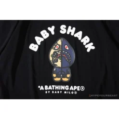 Hypeyourbeast Clothes BAPE Baby Shark Blue Shark Tee Shirt 'BLACK'