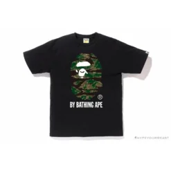 Hypeyourbeast BAPE Tiger Pattern Camouflage Ape Initials Tee Shirt 'BLACK' Clothes