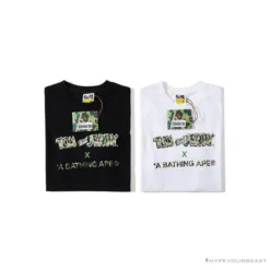 Hypeyourbeast BAPE Little Ape Head Tom And Jerry Chase Tee Shirt 'WHITE' Clothes