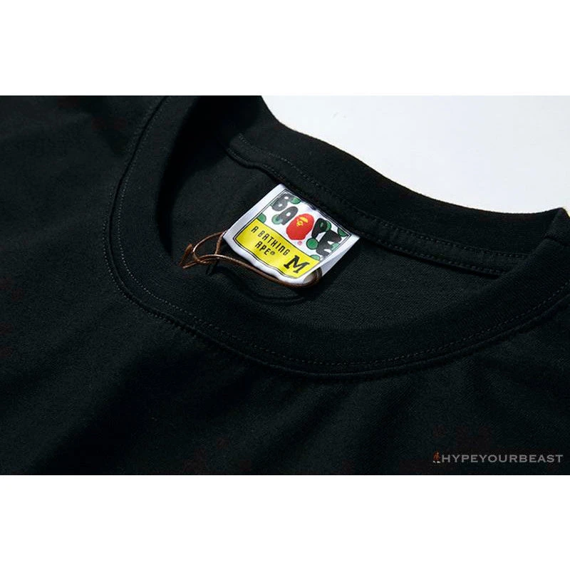 Hypeyourbeast Clothes BAPE Luminous Spots Camouflage Great Ape Man Black Head Cotton Short Sleeve Tee Shirt 'BLACK' 3 Hypeyourbeast Clothes BAPE Luminous Spots Camouflage Great Ape Man Black Head Cotton Short Sleeve Tee Shirt 'BLACK'