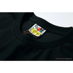 Hypeyourbeast BAPE Luminous Spots Camouflage Great Ape Man White Head Cotton Short Sleeve Tee Shirt 'BLACK' Clothes