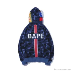 Hypeyourbeast BAPE X PSG Paris Saint-Germain Camouflage Blue Hoodie Clothes
