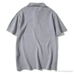 Hypeyourbeast BAPE Solid Color Versatile Embroidered Ape Head Small Badge Polo Shirt 'GREY' Clothes
