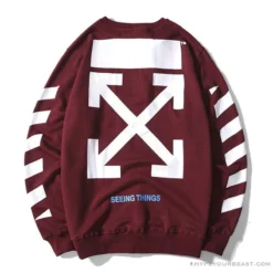 Hypeyourbeast OFF-WHITE Classic Basic Cotton Terry Long Sleeve Shirt 'WINE RED' Shirts