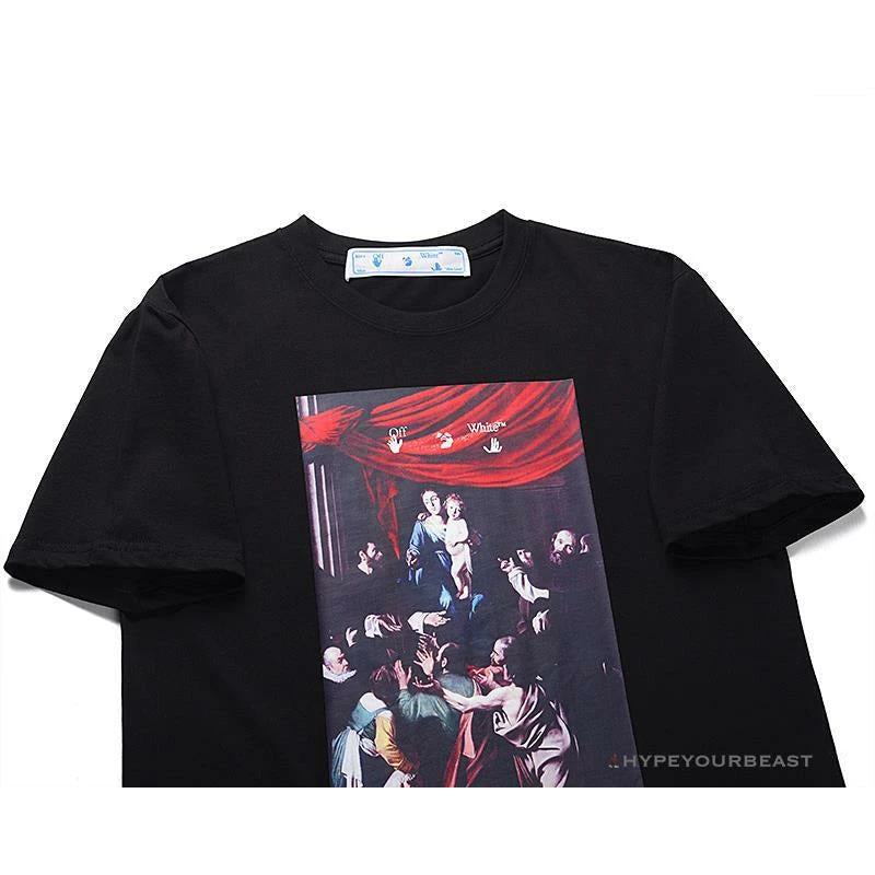 Hypeyourbeast OFF-WHITE Baroque Angel Religious Painting Tee Shirt 'BLACK' T-Shirts 3 Hypeyourbeast OFF-WHITE Baroque Angel Religious Painting Tee Shirt 'BLACK' T-Shirts