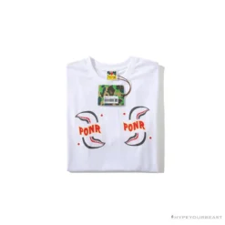 Hypeyourbeast Clothes BAPE Shark Head PONR Tee Shirt 'WHITE'