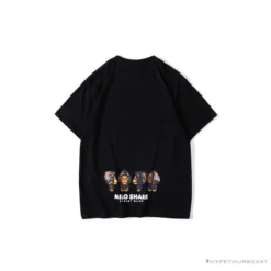 Hypeyourbeast BAPE Baby Milo Blue Shark Hat Little Monkey Tee Shirt 'BLACK' Clothes