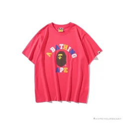 Hypeyourbeast BAPE Little Ape Head Colorful Classic Tee Shirt 'PINK' Clothes