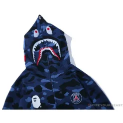 Hypeyourbeast BAPE X PSG Paris Saint-Germain Camouflage Blue Hoodie Clothes