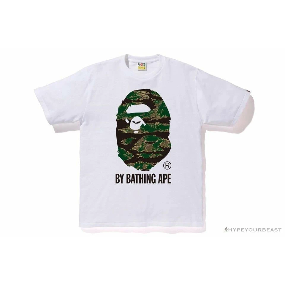 Hypeyourbeast Clothes BAPE Tiger Pattern Camouflage Ape Man Initial Print Tee Shirt 'WHITE' 4 Hypeyourbeast Clothes BAPE Tiger Pattern Camouflage Ape Man Initial Print Tee Shirt 'WHITE'