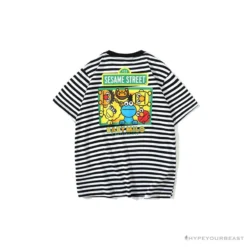 Hypeyourbeast Clothes BAPE Baby Milo Sesame Street Striped Tee Shirt 'BLACK'