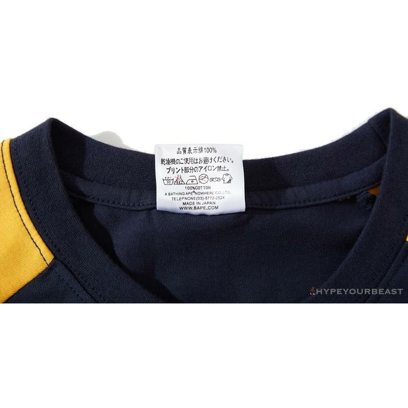 Hypeyourbeast Clothes BAPE Japanese Ninja Ape Man Raglan Sleeve Color Block Tee Shirt 'YELLOW' 4 Hypeyourbeast Clothes BAPE Japanese Ninja Ape Man Raglan Sleeve Color Block Tee Shirt 'YELLOW'