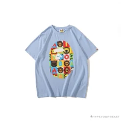 Hypeyourbeast BAPE Baby Milo Color Square Ape Head Tee Shirt 'BLUE' Clothes