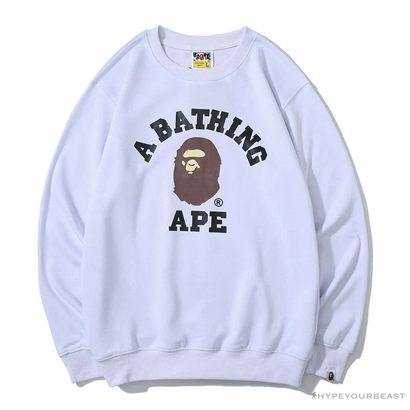 Hypeyourbeast Clothes BAPE X Bathing Ape Head Long Sleeve Shirt 'WHITE' 1 Hypeyourbeast Clothes BAPE X Bathing Ape Head Long Sleeve Shirt 'WHITE'