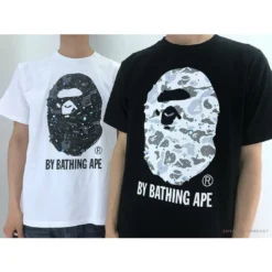 Hypeyourbeast BAPE Starry Sky Camouflage Luminous Great Ape Man Head Tee Shirt 'WHITE'