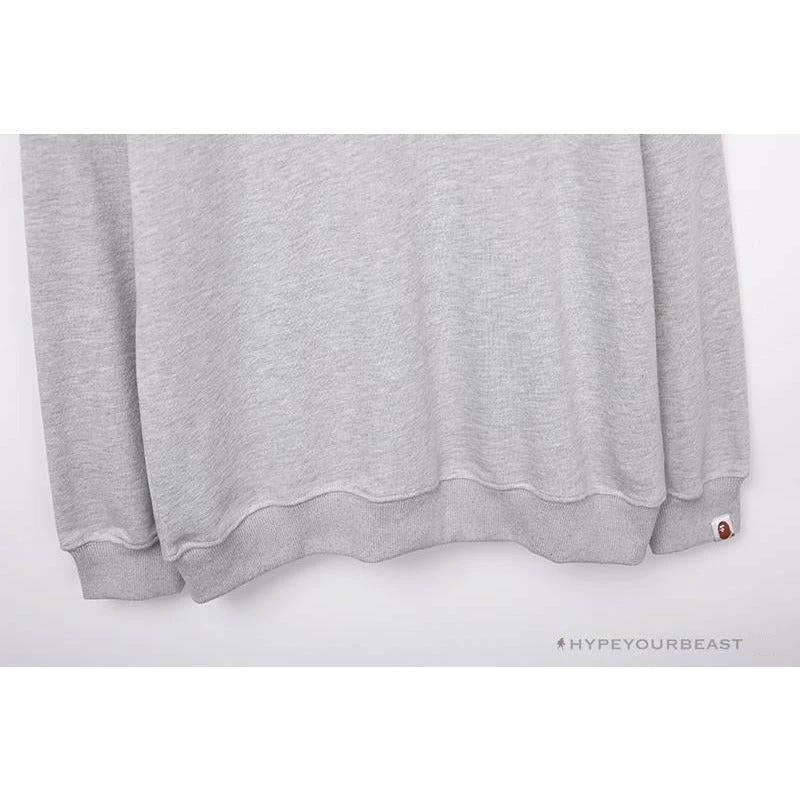 Hypeyourbeast BAPE Classic Ape Head Embroidered Long Sleeve Shirt 'GREY' 7 Hypeyourbeast BAPE Classic Ape Head Embroidered Long Sleeve Shirt 'GREY'